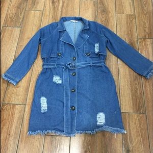Distressed Jean dress/coat Hot & Delicious Small
